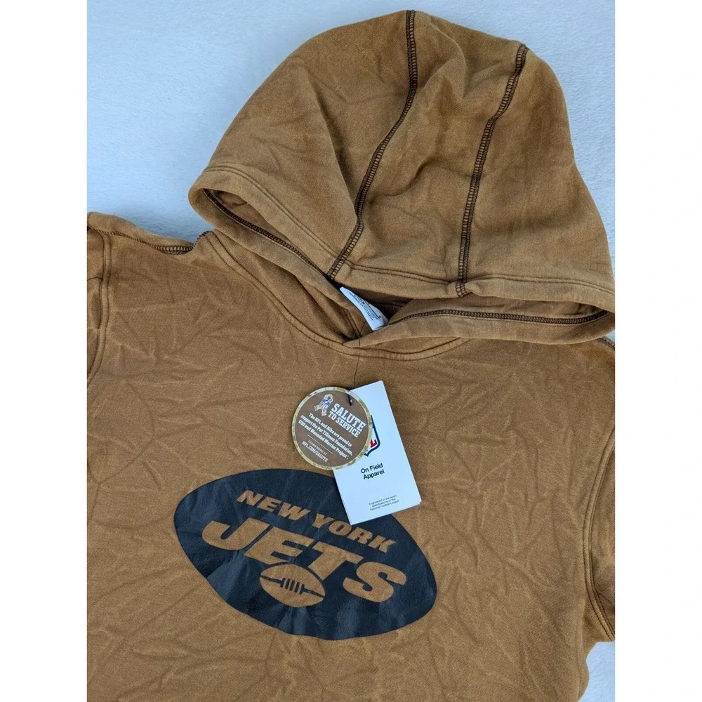 New‎ York Jets Salute to Service Nike Hoodie Youth Large Brown NFL NWT